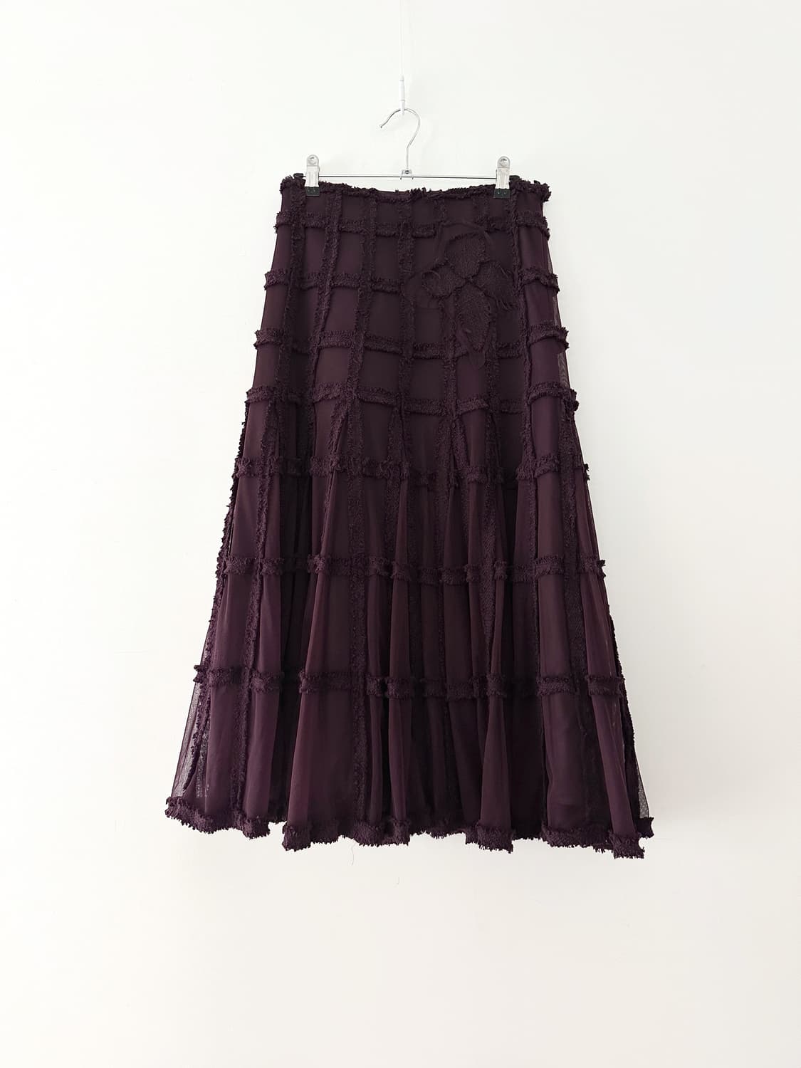 Black rose trade embroidery long skirt 상품이미지1