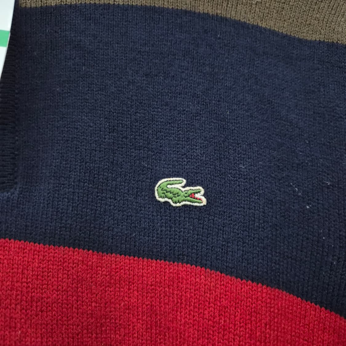 라코스테 스트라이프 패턴 하프넥 니트 남성 L 상품이미지3