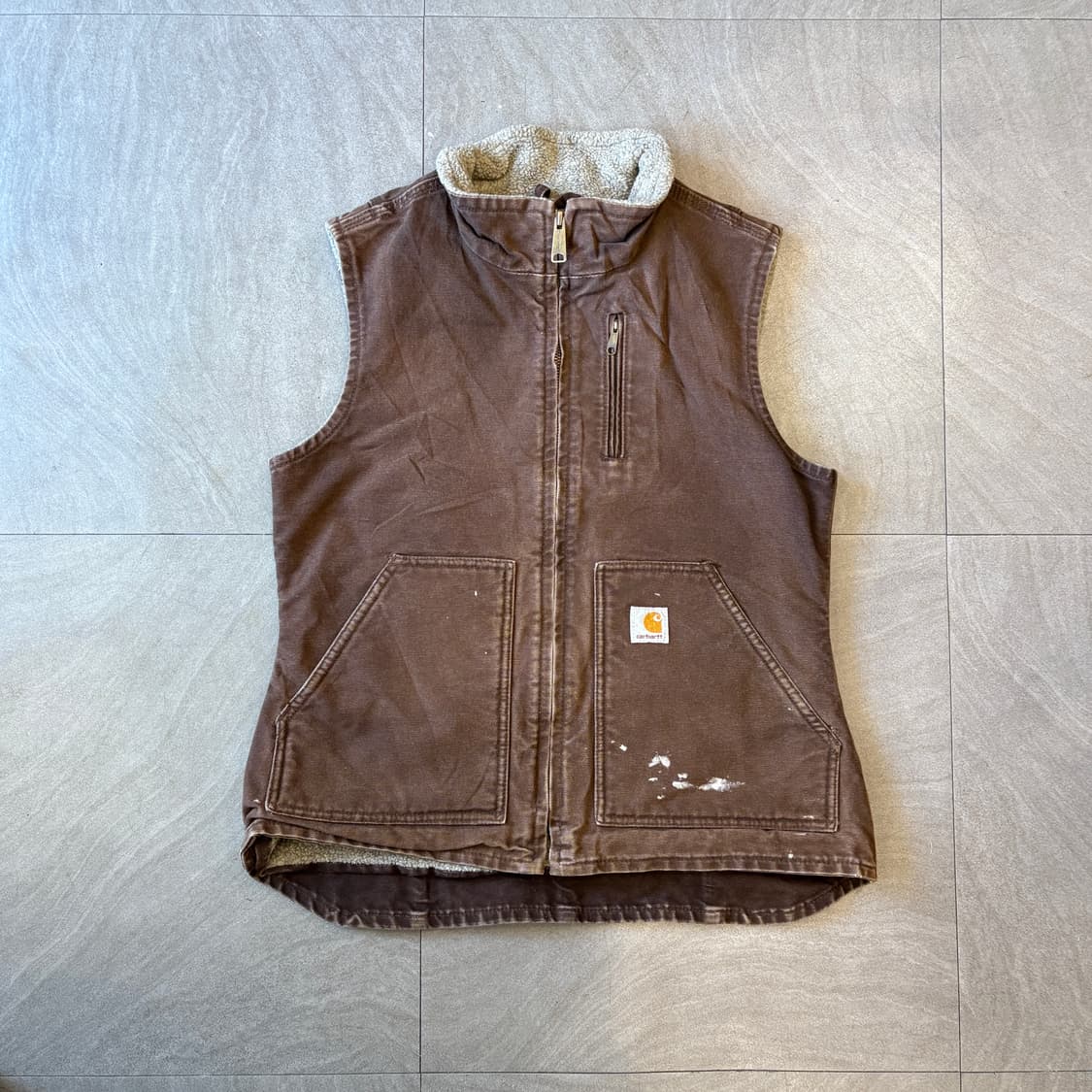 칼하트 브라운 쉐르파 베스트 자켓 상품이미지1