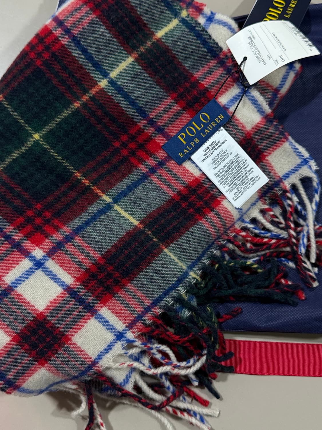 폴로 체크 머플러 새상품 상품이미지1