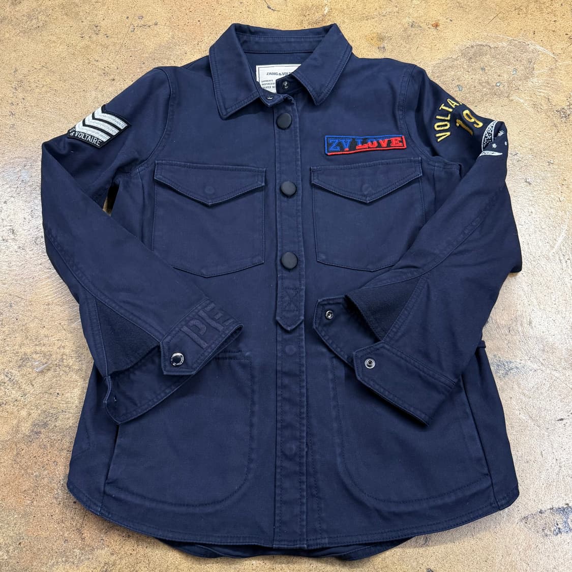 [정품/XS] 자딕앤볼테르 네이비 셔츠 자켓 패치 장식 b10 상품이미지2