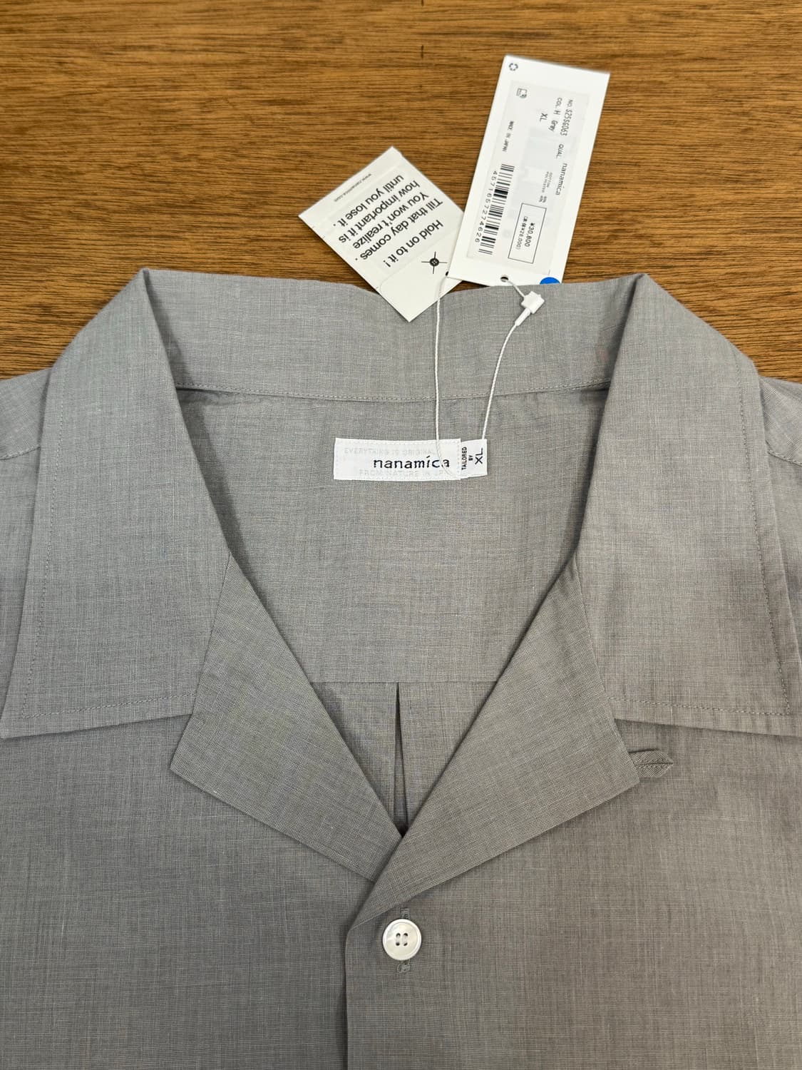 [XL][110] 나나미카 오픈카라 엔드 온 엔드 셔츠 그레이 상품이미지3