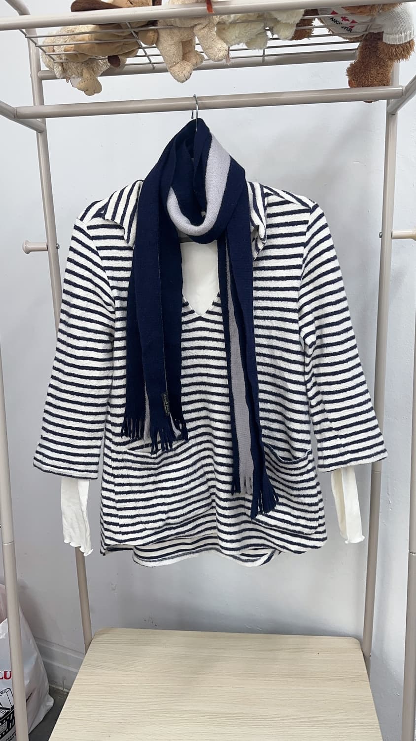 🫧하구미의 폭닥 코디세트🫧 그런지 레이어드 히피 목도리 단가라 코튼 상품이미지5