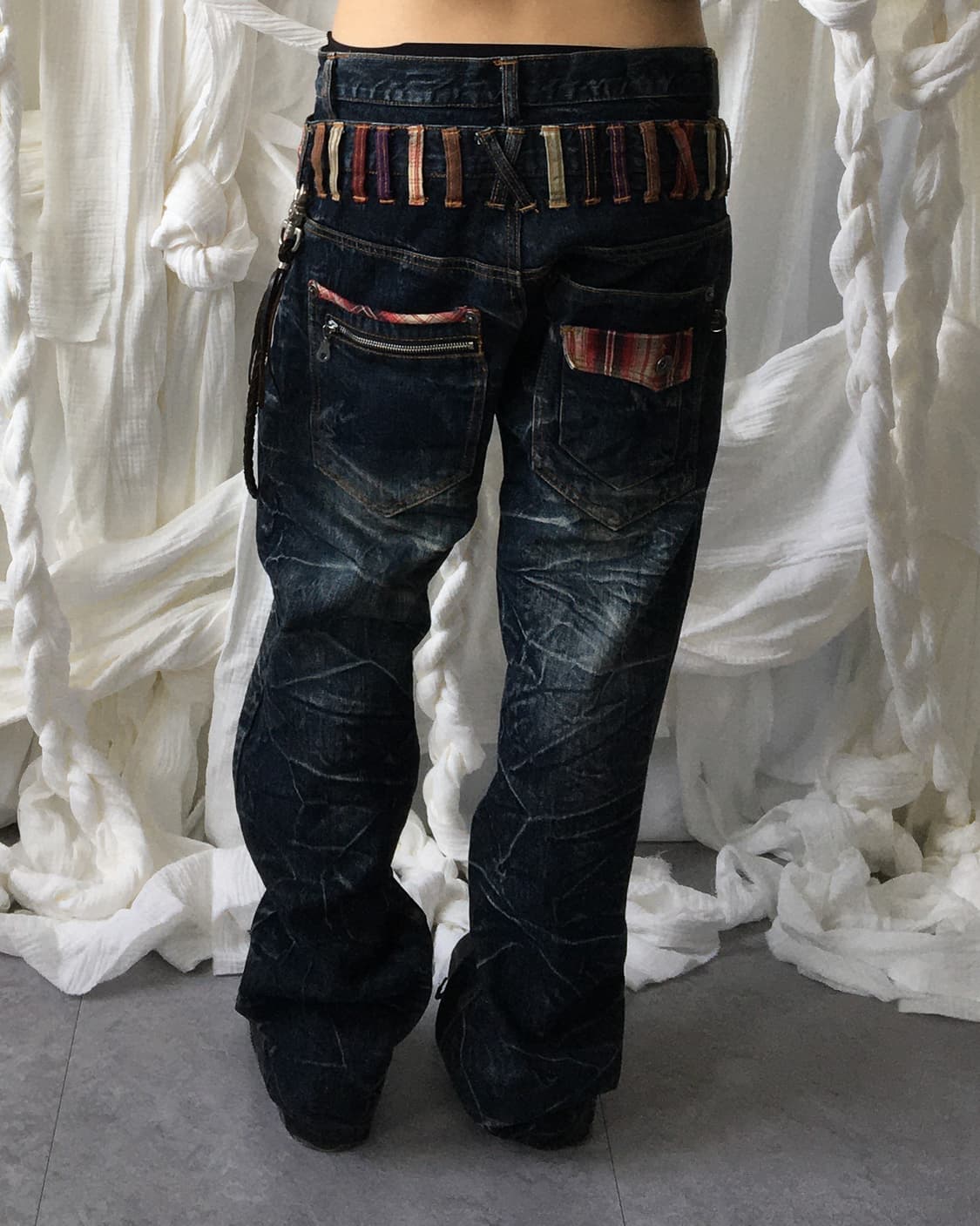 Double waist washing denim pants 상품이미지8