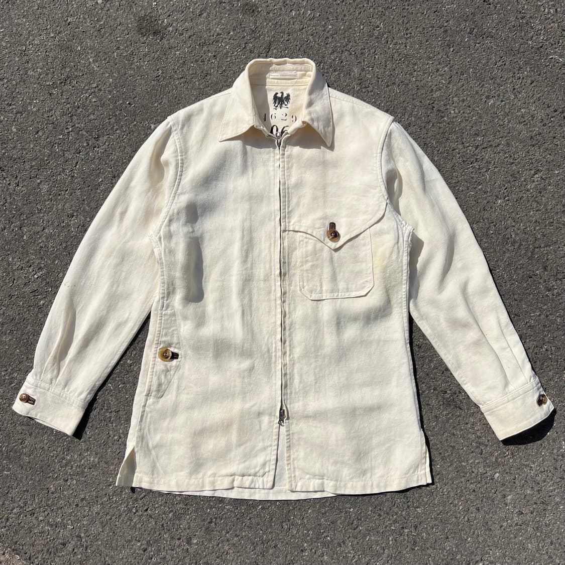 요지 야마모토 2011AW 언밸런스 린넨 자켓 상품이미지1