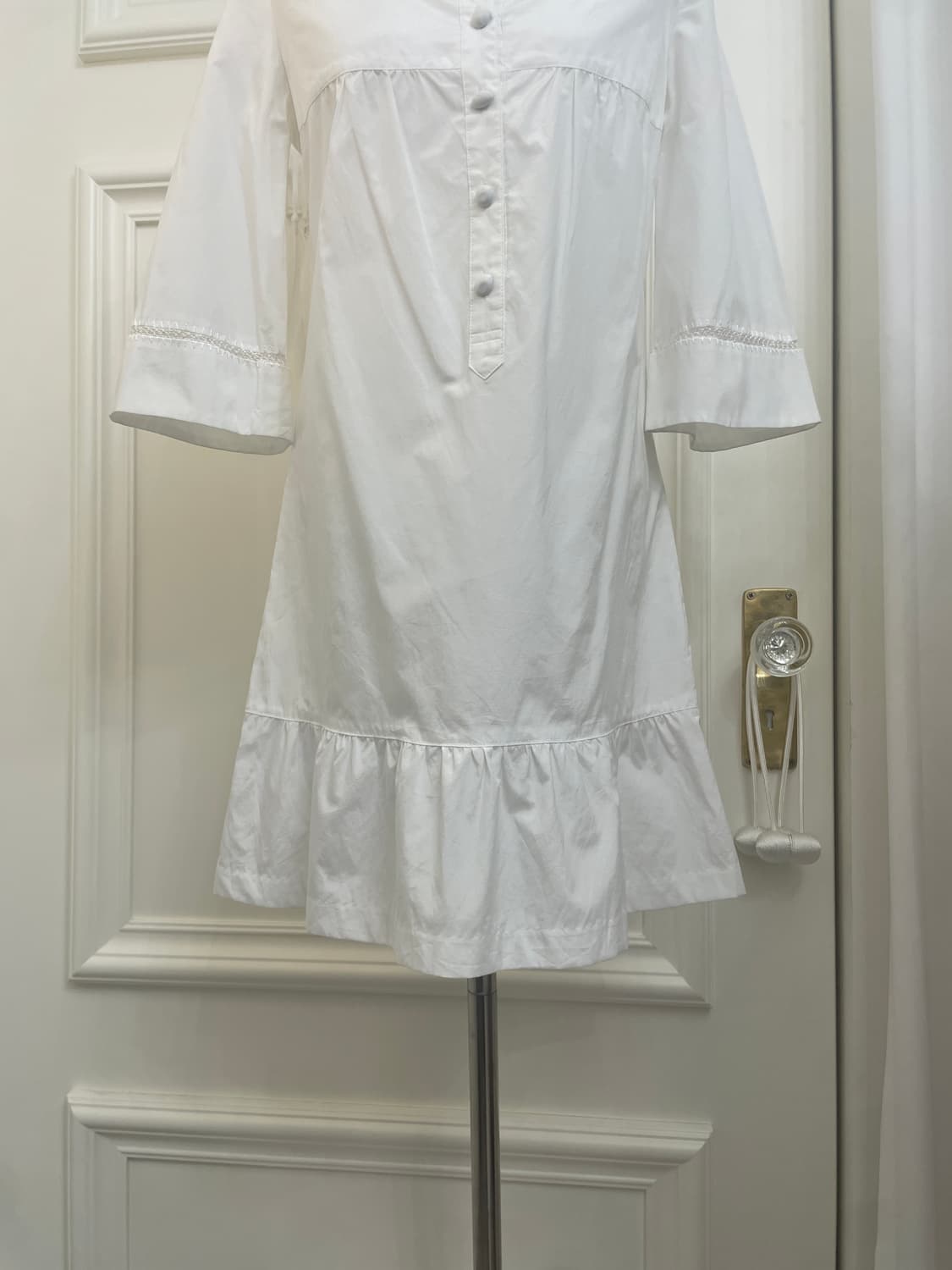 ROPE white shirring button point cute op 상품이미지8