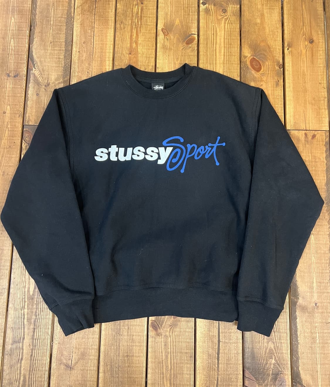 스투시 로고 블랙 맨투맨  상품이미지7