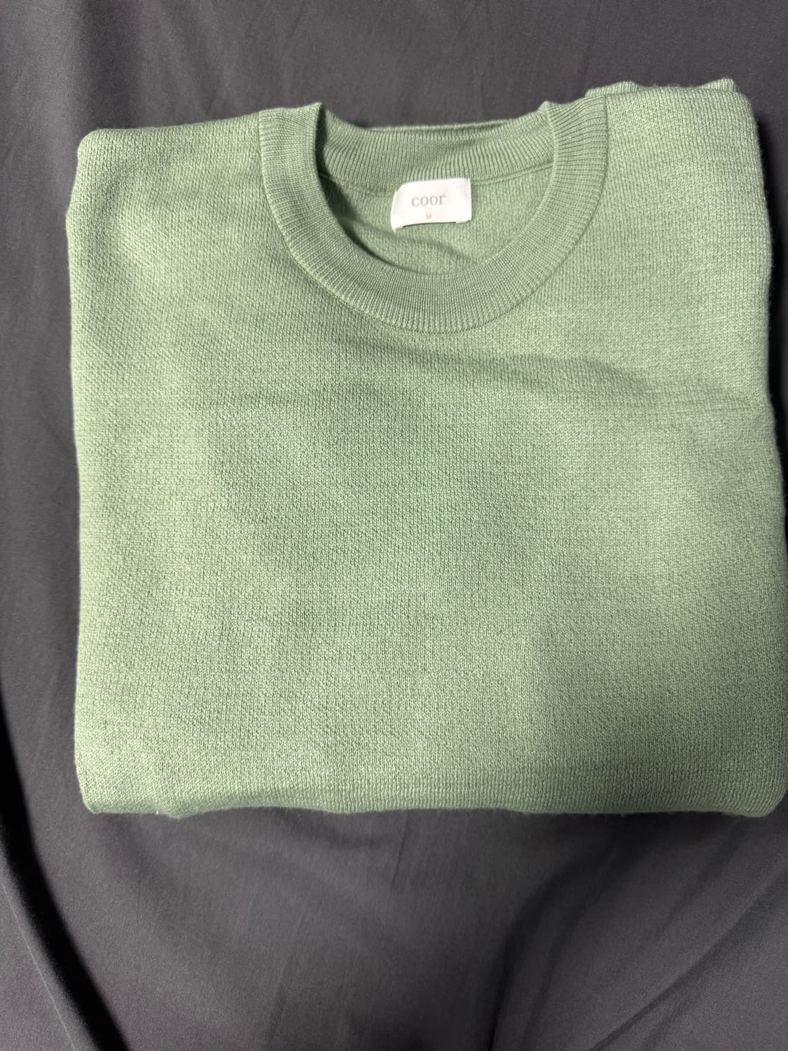 쿠어 탑필 울 라운드 니트 (더스티그린) 상품이미지1