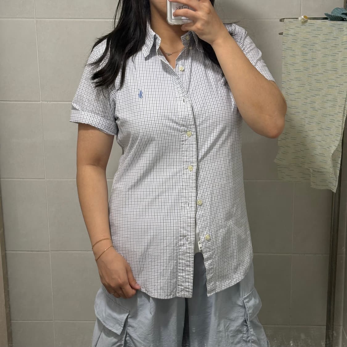 폴로 랄프로렌 하늘 포니🩵 체크 반팔셔츠 상품이미지2