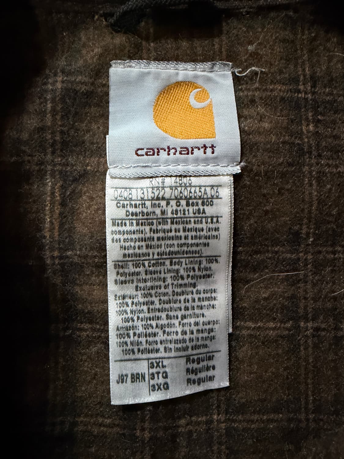 칼하트j97 BRN 3XL 상품이미지3