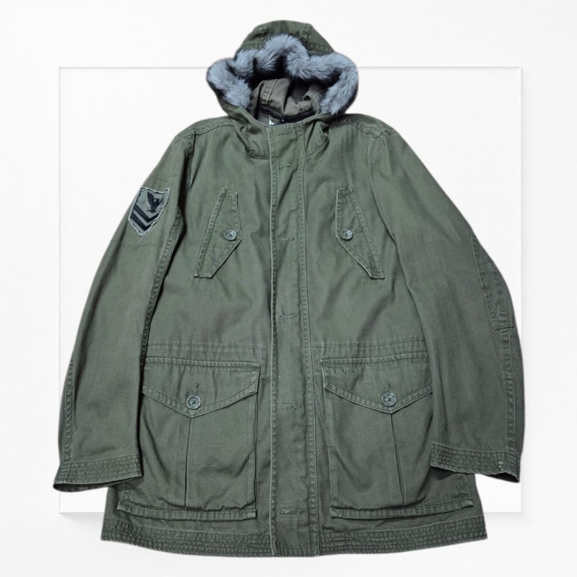 [희귀템🔥] 리바이스 후드 필드 밀리터리 야상 자켓 상품이미지1