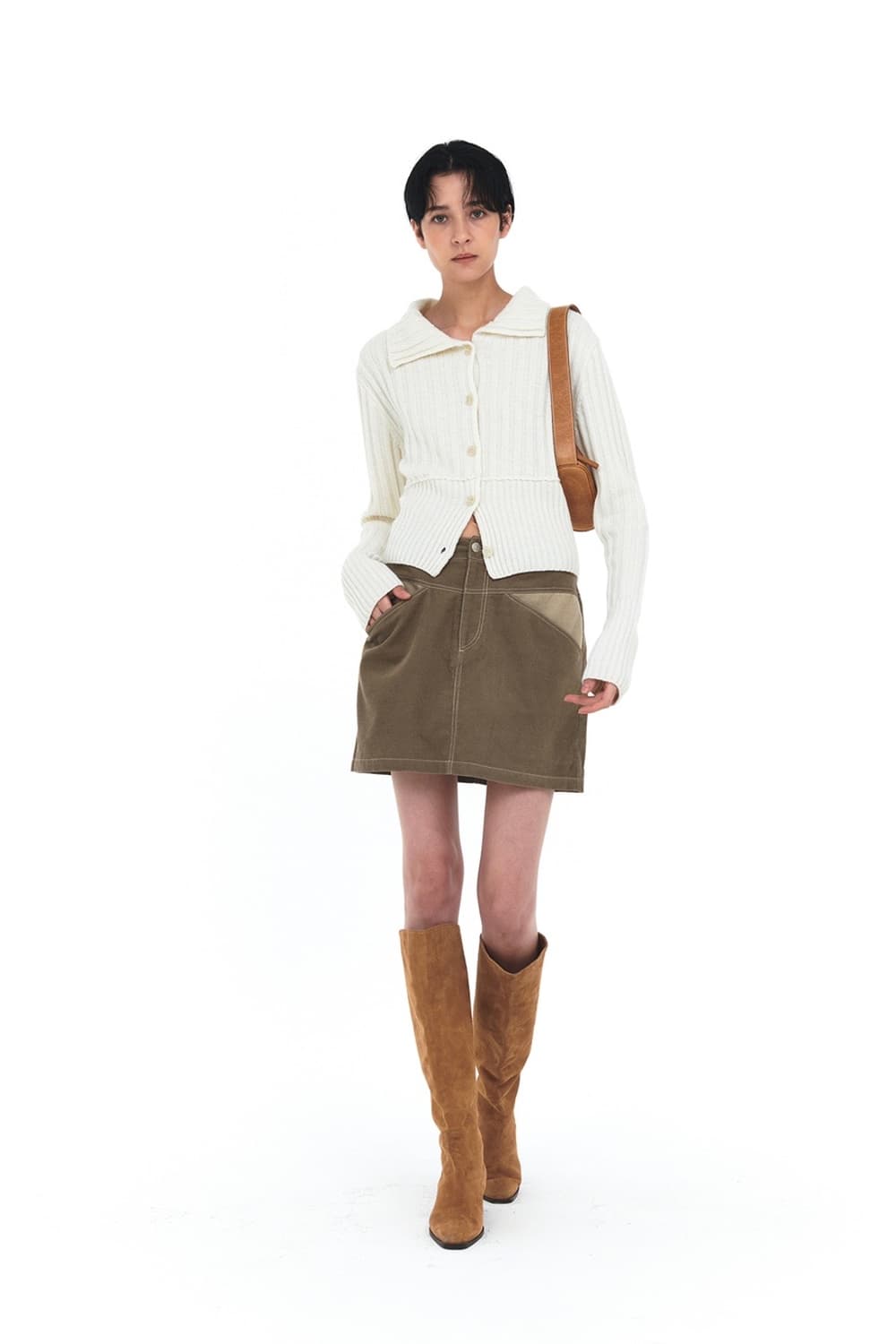 마뗑킴 코듀로이 스커트 카키브라운 M사이즈 상품이미지2