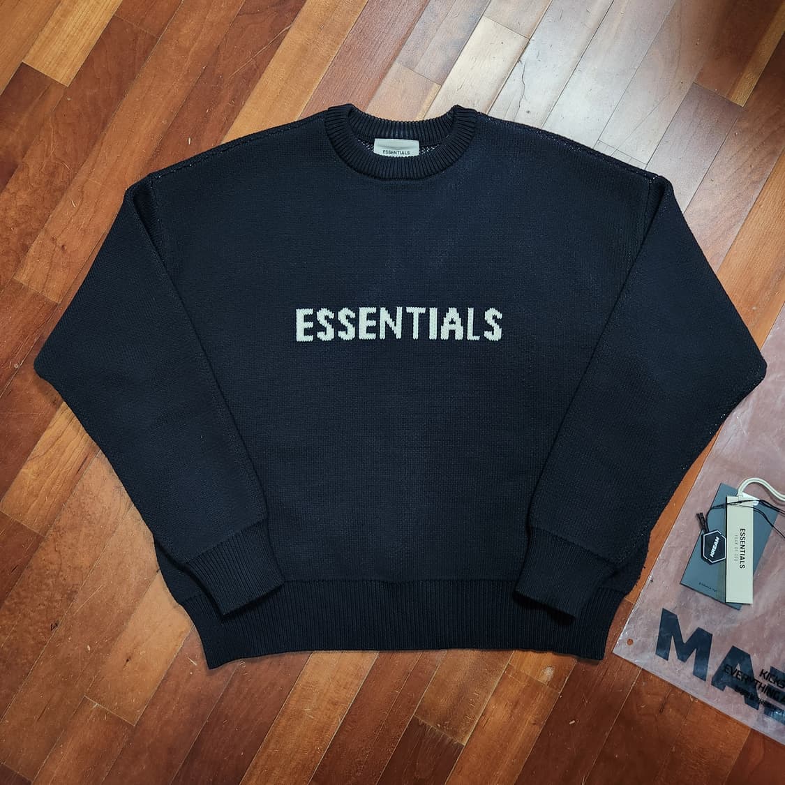 [S] 피어오브갓 에센셜 니트 풀오버 스웨터 니트 블랙 상품이미지1