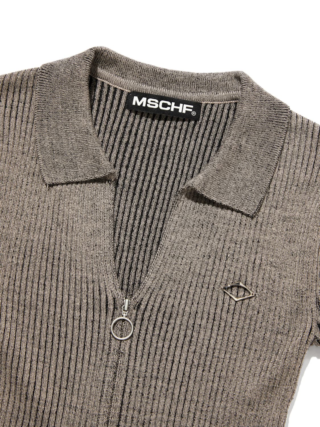 미스치프 니티드 투톤 셔츠 숏슬리브 베이지 블랙 s 상품이미지2