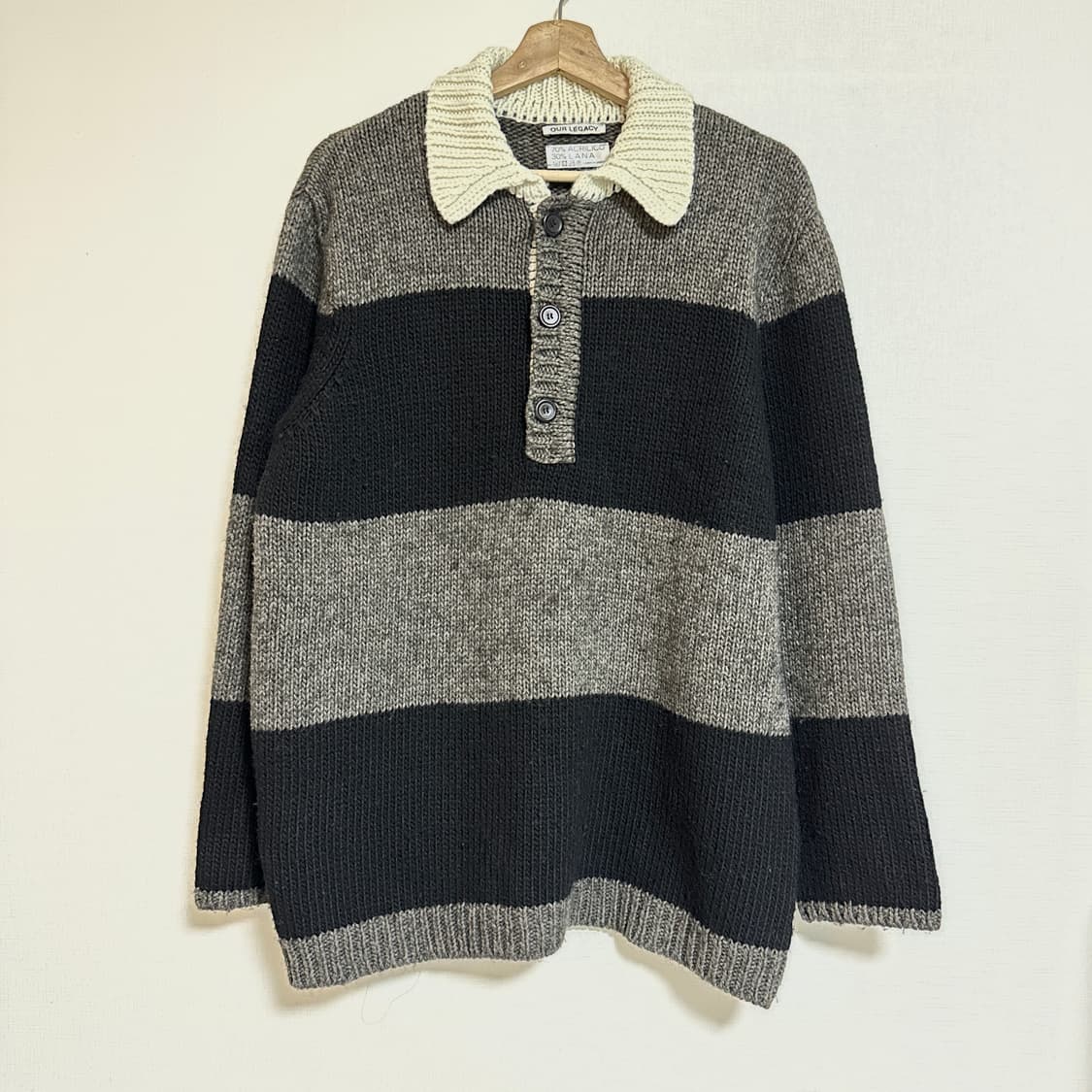 아워레가시 OUR LEGACY 빅피케 럭비 스트라이프니트 46사이즈 상품이미지1