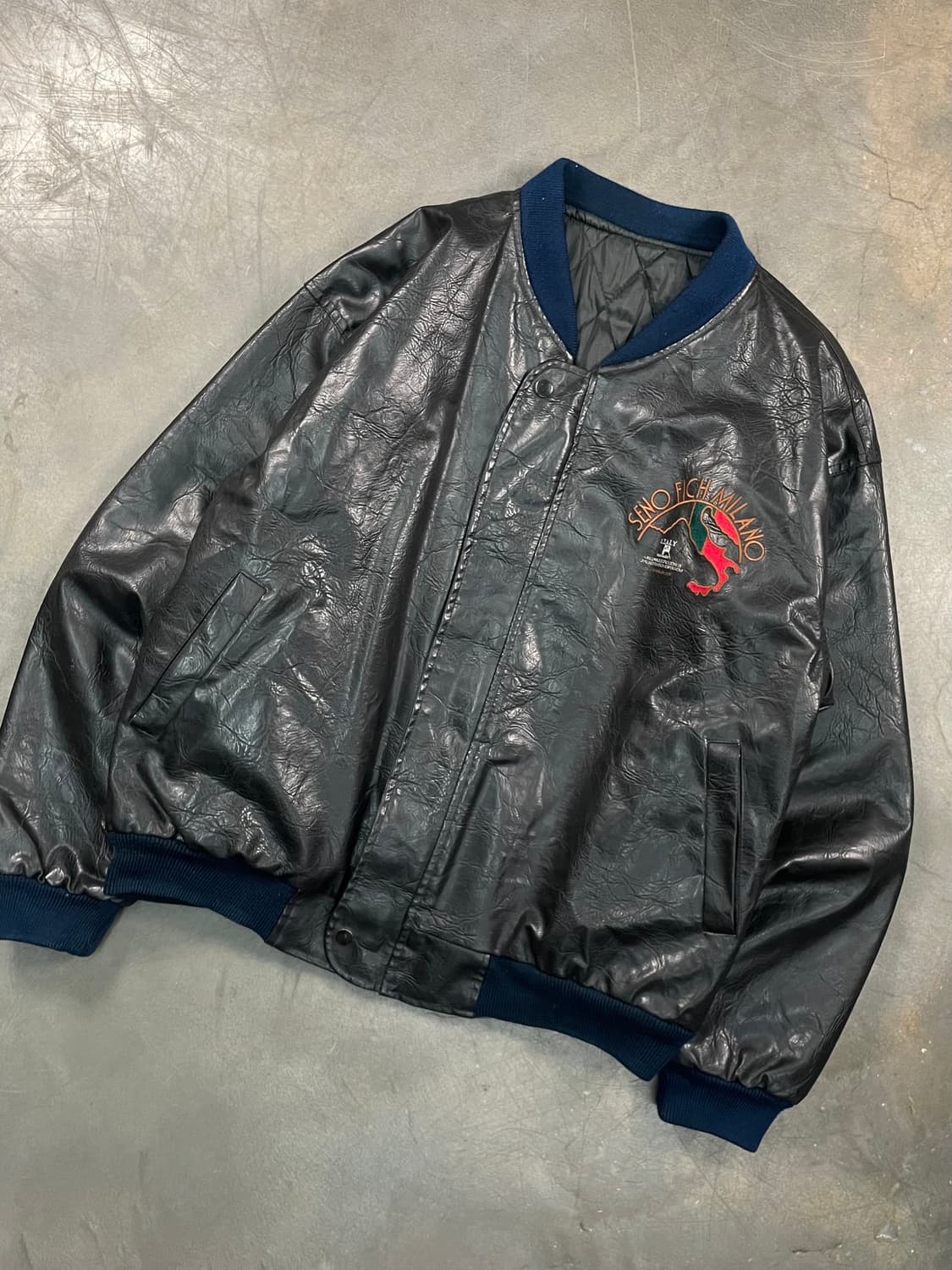 빈티지 레더 봄버 자켓 상품이미지4