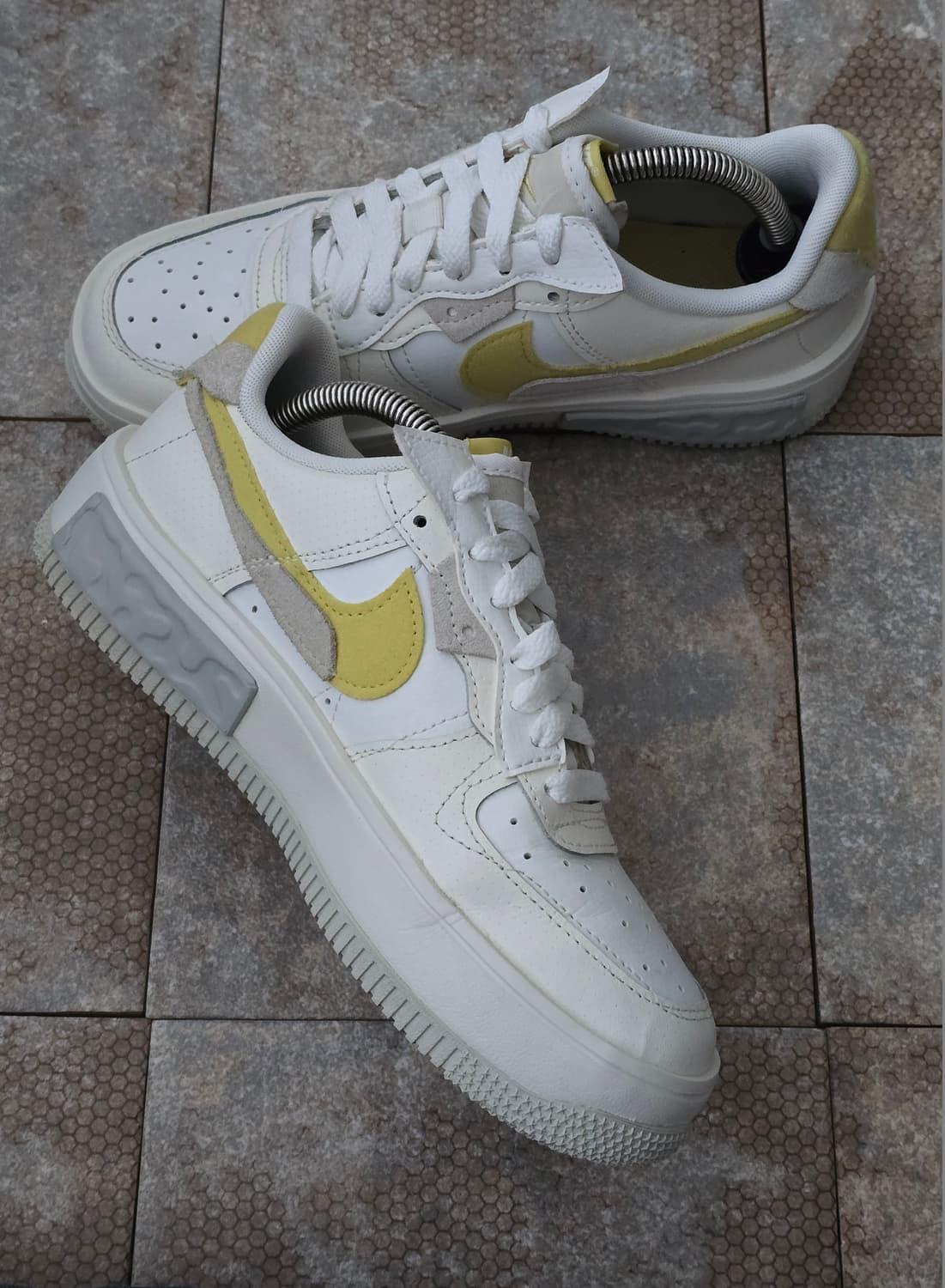 (235)나이키 에어 포스 1 폰탄카 화이트 옐로우 상품이미지4