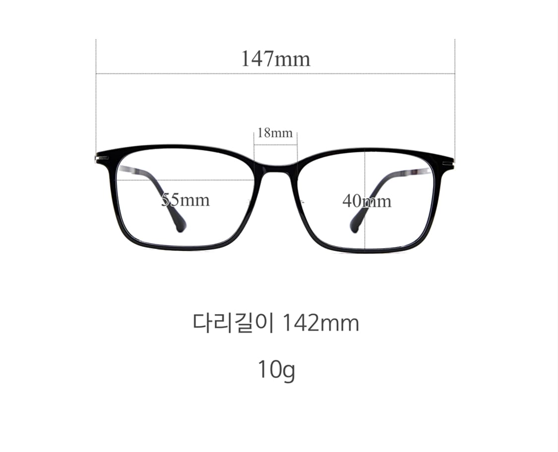 큼지막한 55사이즈의 블랙 울템안경 상품이미지7