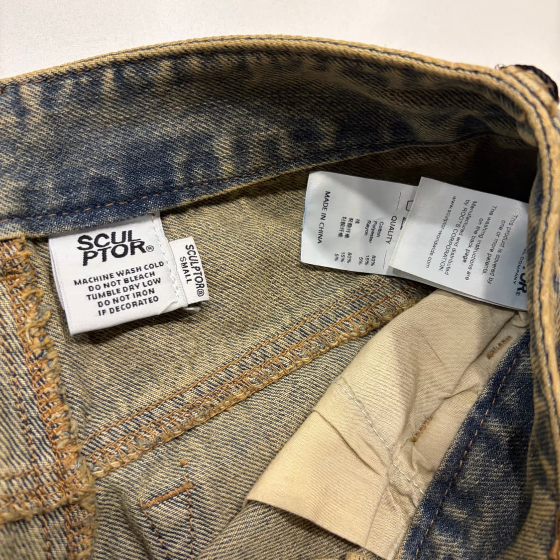 [S] 스컬프터 빈티지 워싱 카고 데님 팬츠 D202 상품이미지8