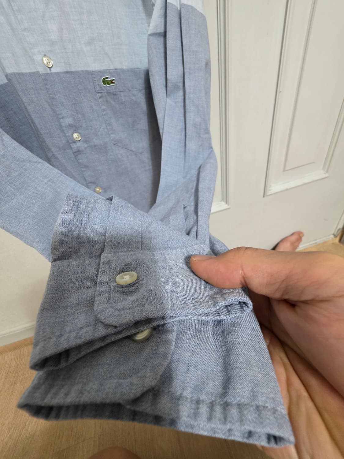 라코스테 투톤 샴브레이 셔츠 95 상품이미지5