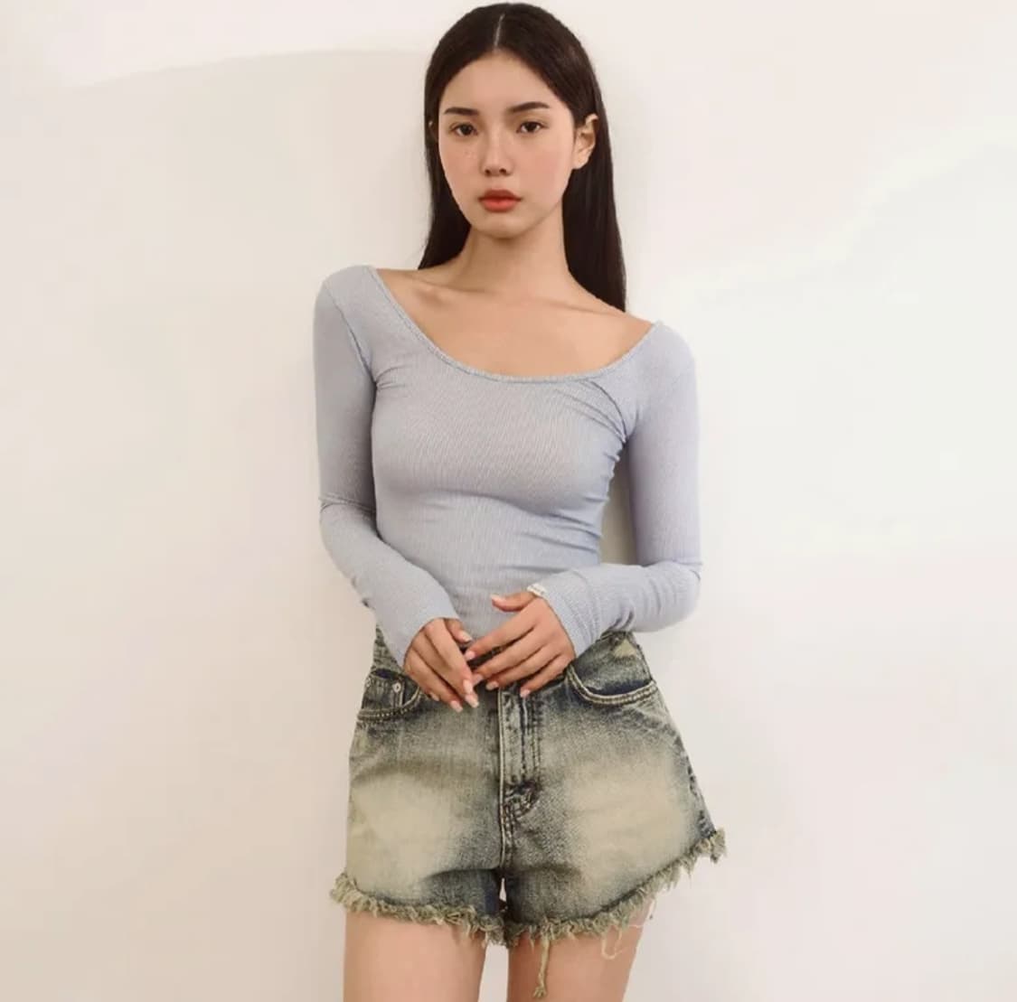 네이키드서프클럽 레터링 데님 숏팬츠 상품이미지6