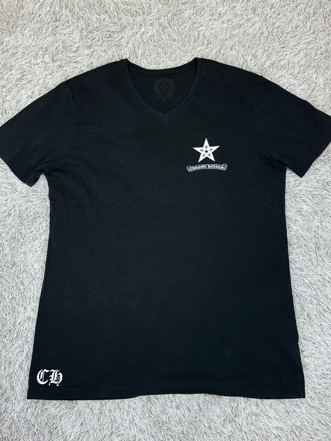 [XL] 크롬하츠 스타 로고 레터링 반팔 블랙 상품이미지3