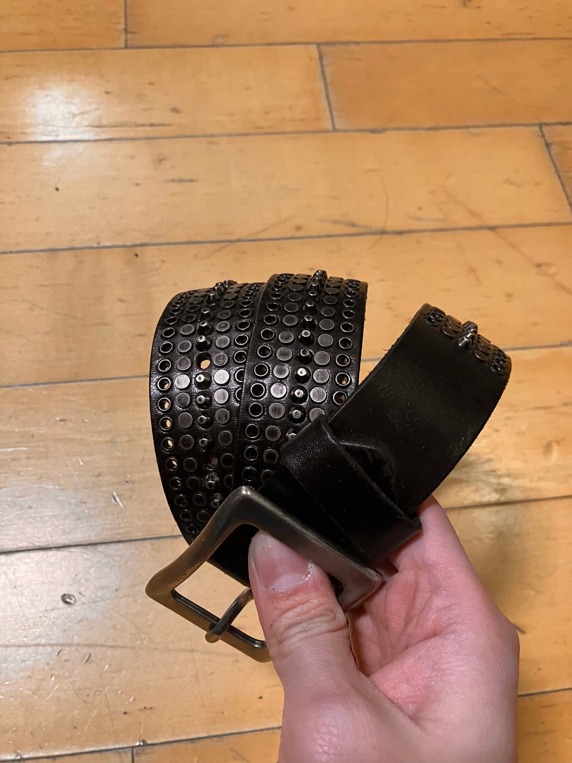 Japanese 90s 락 스터드 블랙 펑키 벨트 상품이미지5