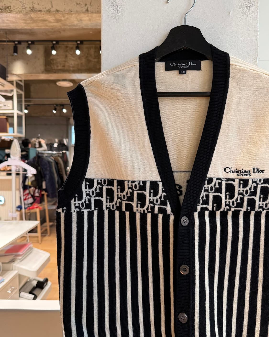 크리스찬 디올 몬슈어 스포츠 베이지 오블리크 니트 베스트  상품이미지4
