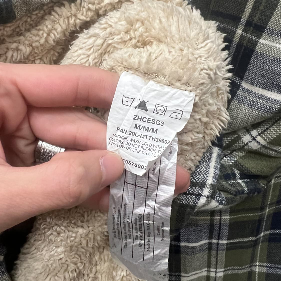 랭글러 카키 체크 웨스턴 플리스 셔츠 자켓 M 상품이미지4