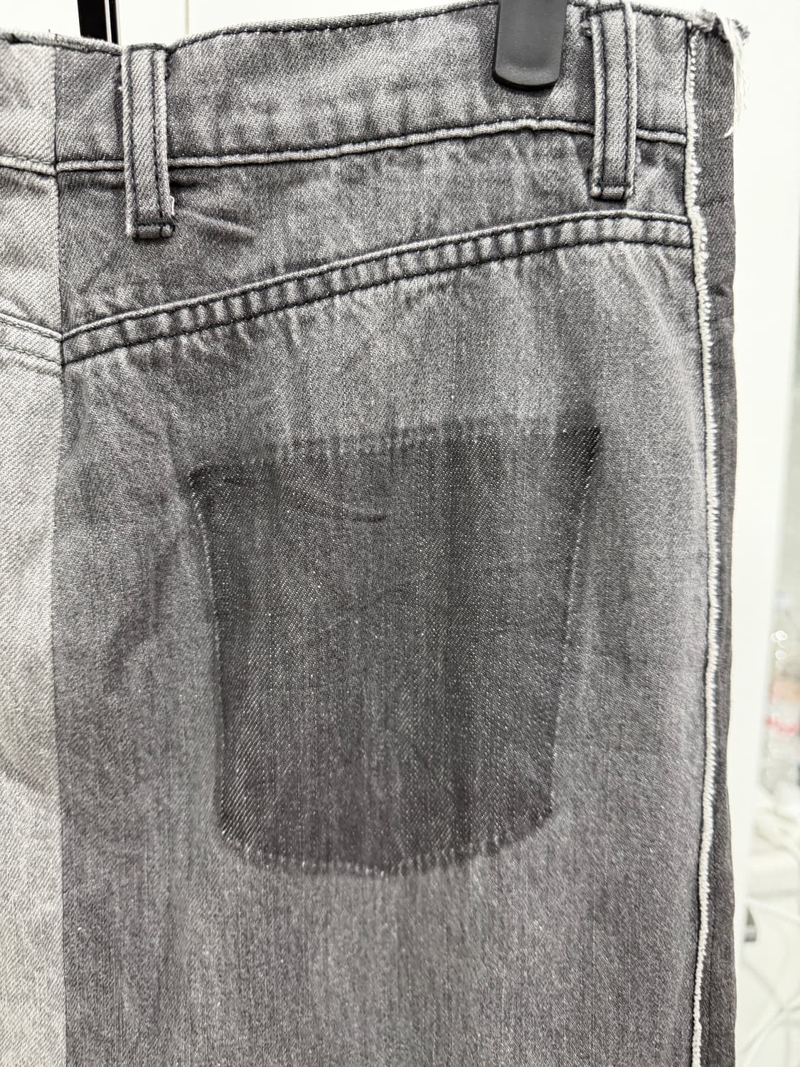 니코앤드 일자 그레이 투톤 프린지 데님 스커트 청치마 상품이미지3