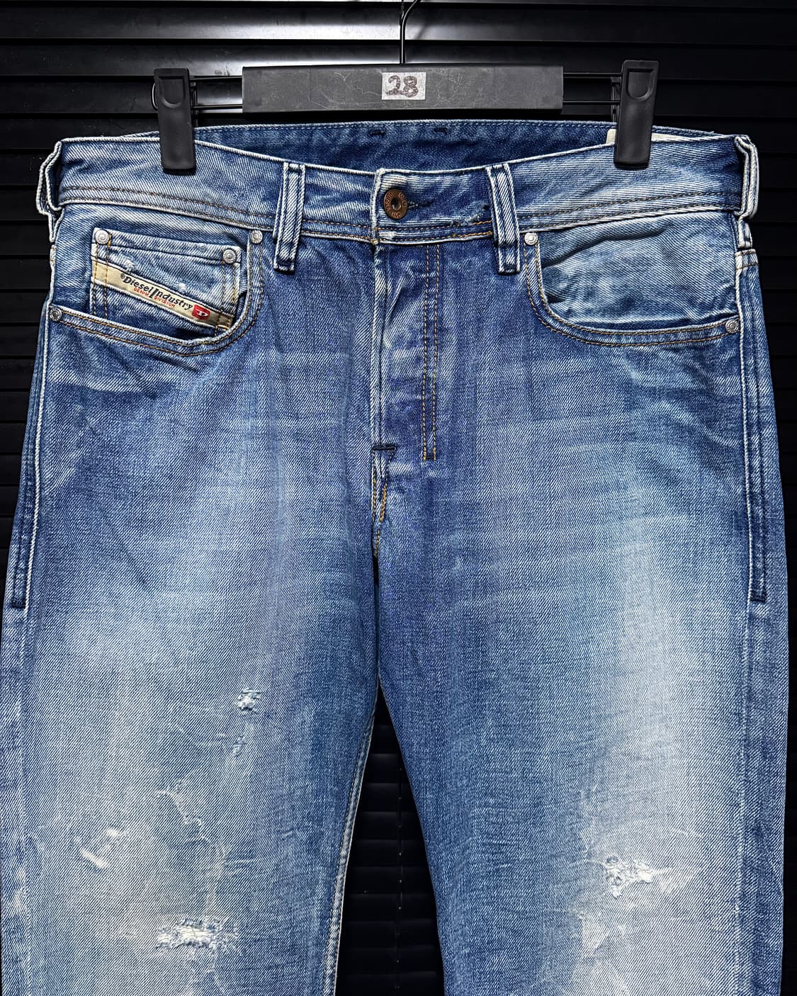 디젤 ZATINY 자타니 샌드 워싱 데님 찢청 30 명품 일자핏 워크팬츠 상품이미지2