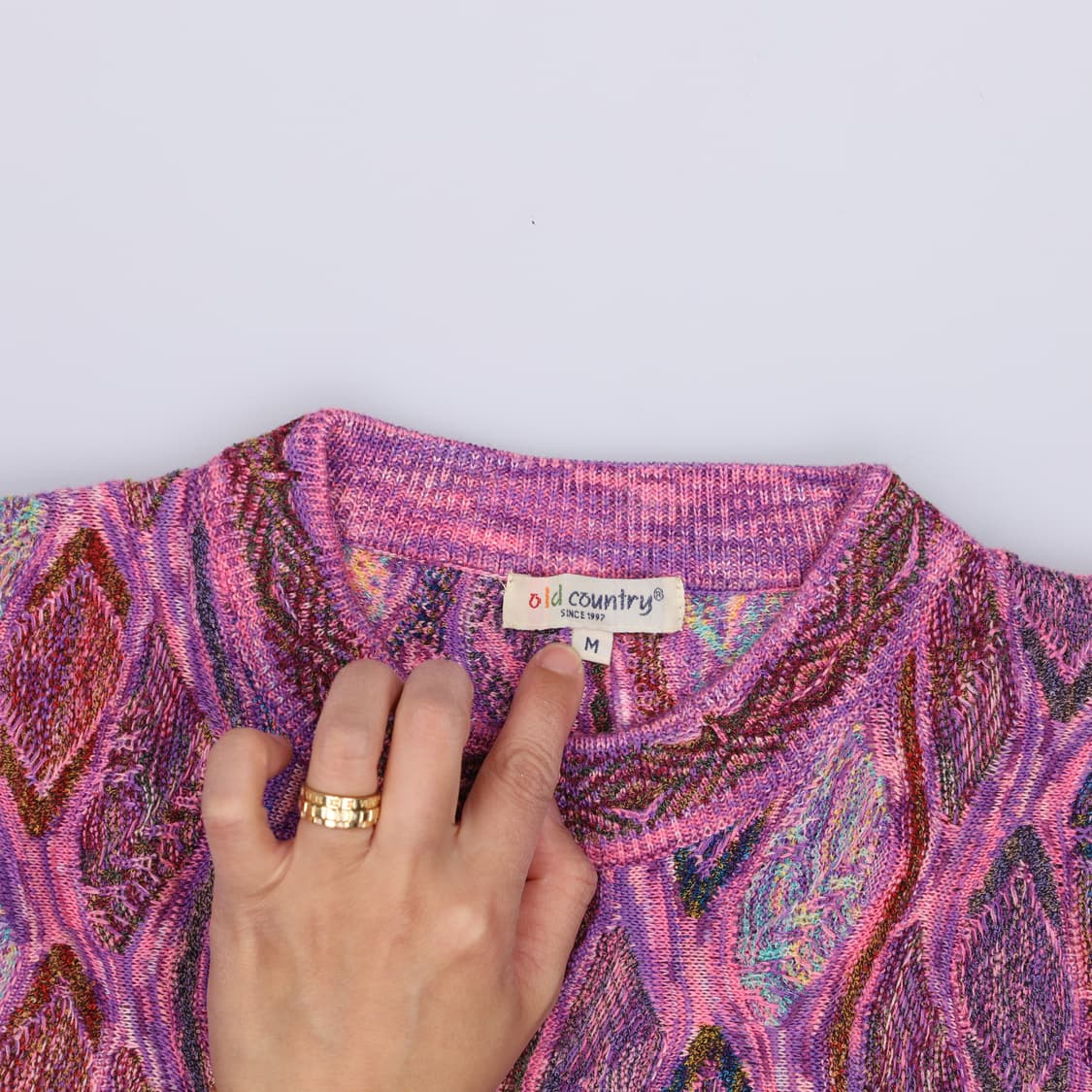 M 90s Old Country 패턴 니트 0427H1 상품이미지3