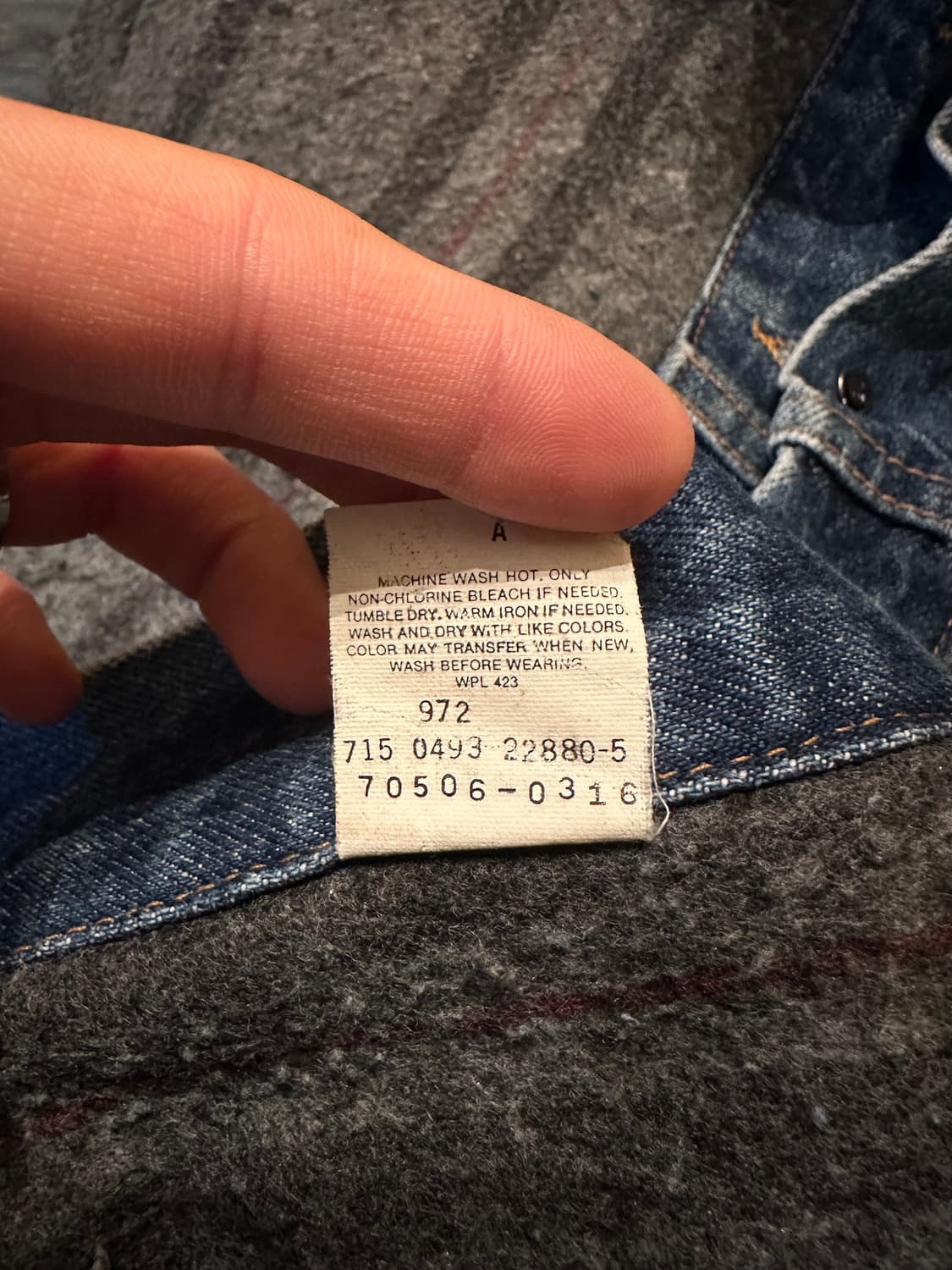 90s USA 빈티지 리바이스 70506 블랭킷 3세대 데님 자켓 상품이미지10