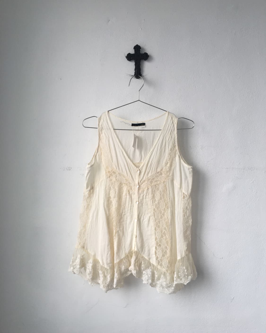 Lace trimming sleeveless 상품이미지2