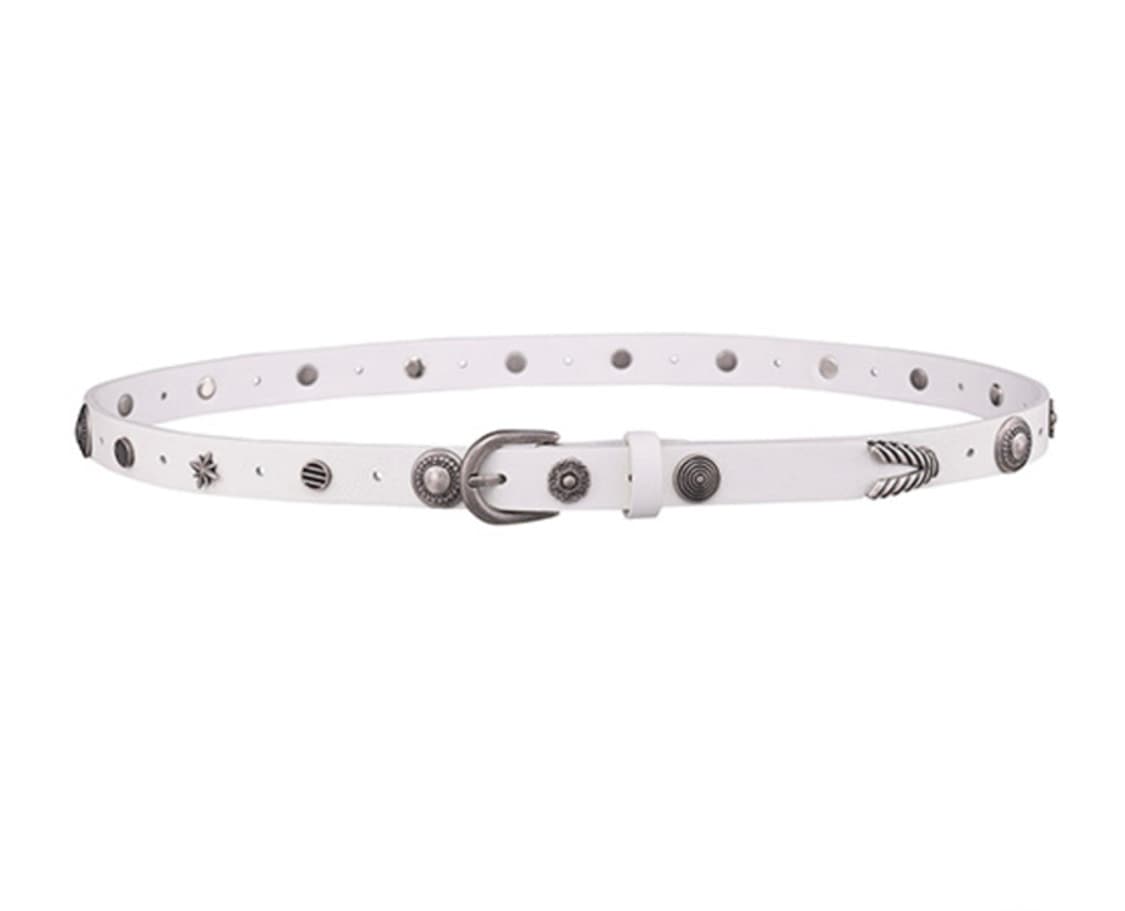 레이브 웨스턴 소가죽 벨트 (white) 상품이미지1