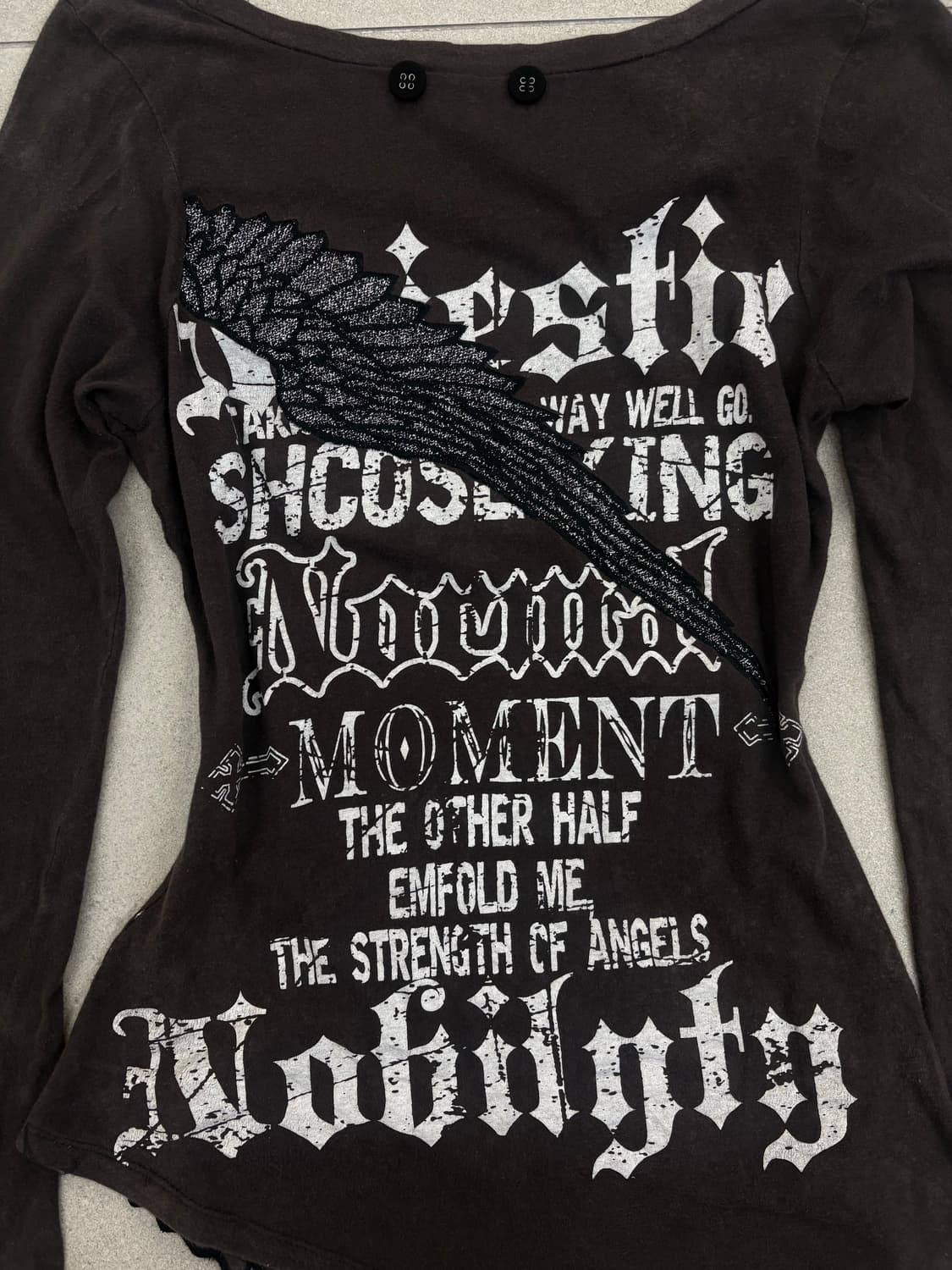 브라운 날개 큐빅 롱슬리브 상품이미지5