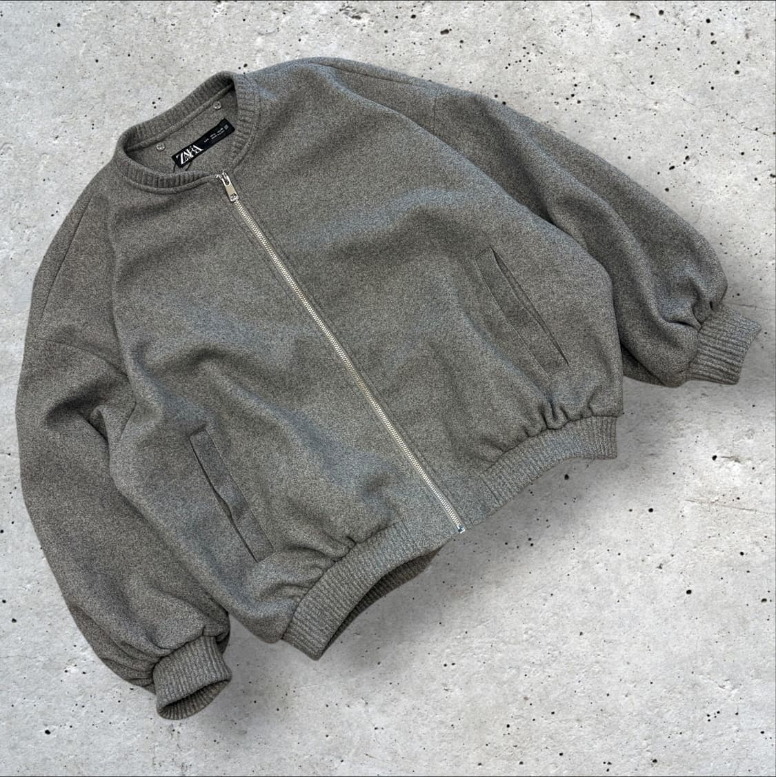 [L] 자라 회색 봄버 자켓 그레이 B446 상품이미지1