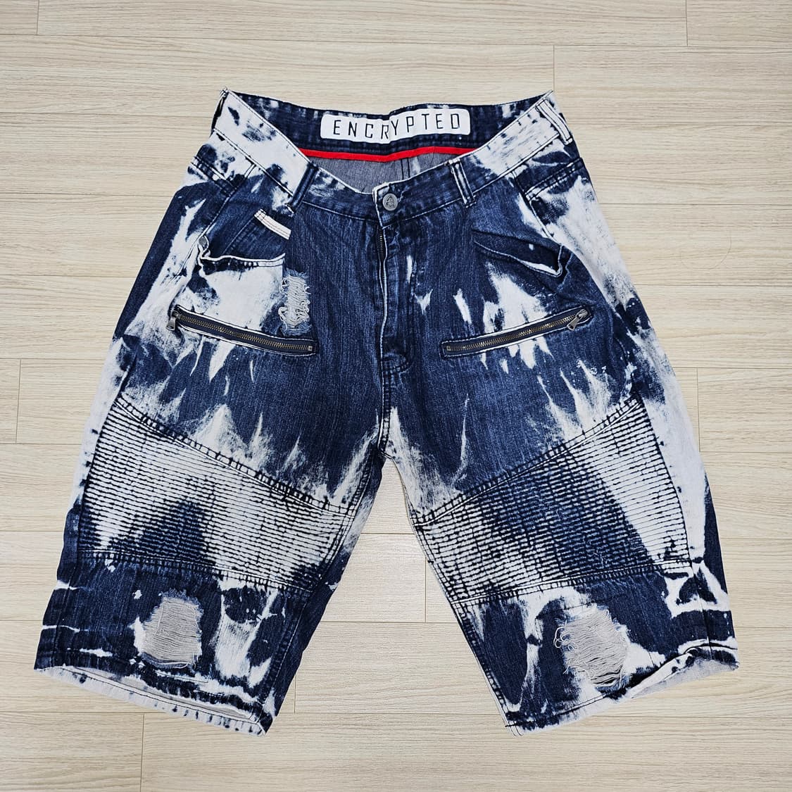 (실착1회) 데님 버뮤다팬츠 프리사이즈 오버핏 상품이미지1