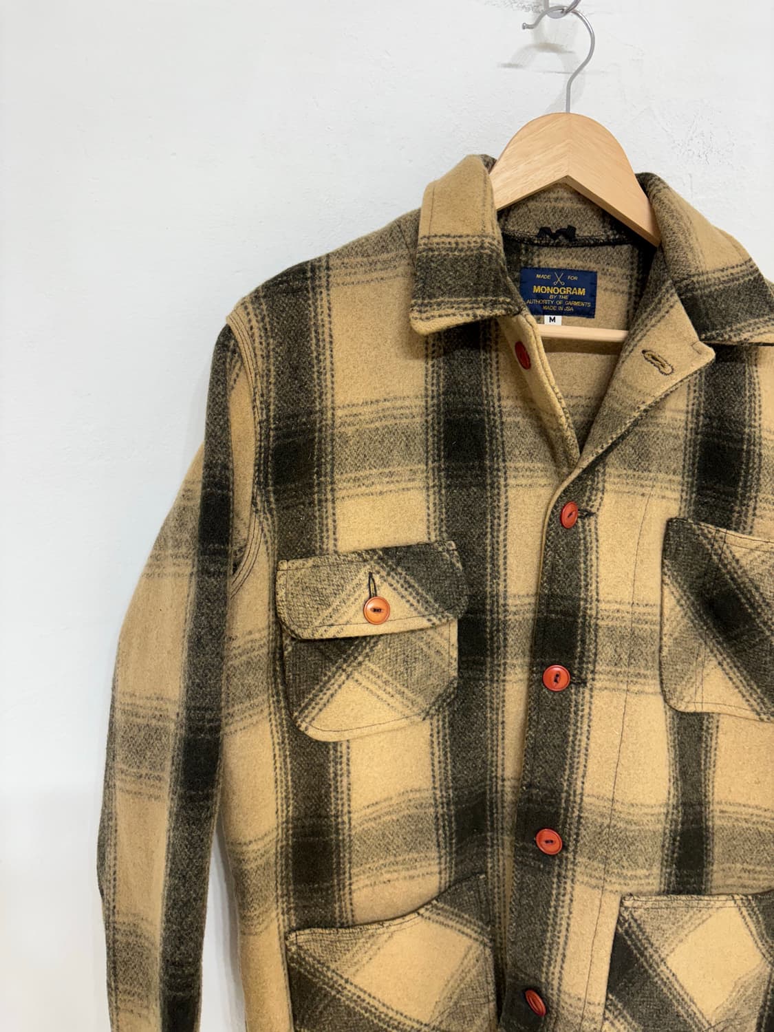 90‘s vtg  monogram Flannel  Work Jacket. 상품이미지3