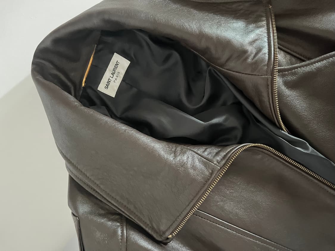 YSL 생로랑 램스킨 보머재킷 레더자켓브라운 (38사이즈/66) 상품이미지6
