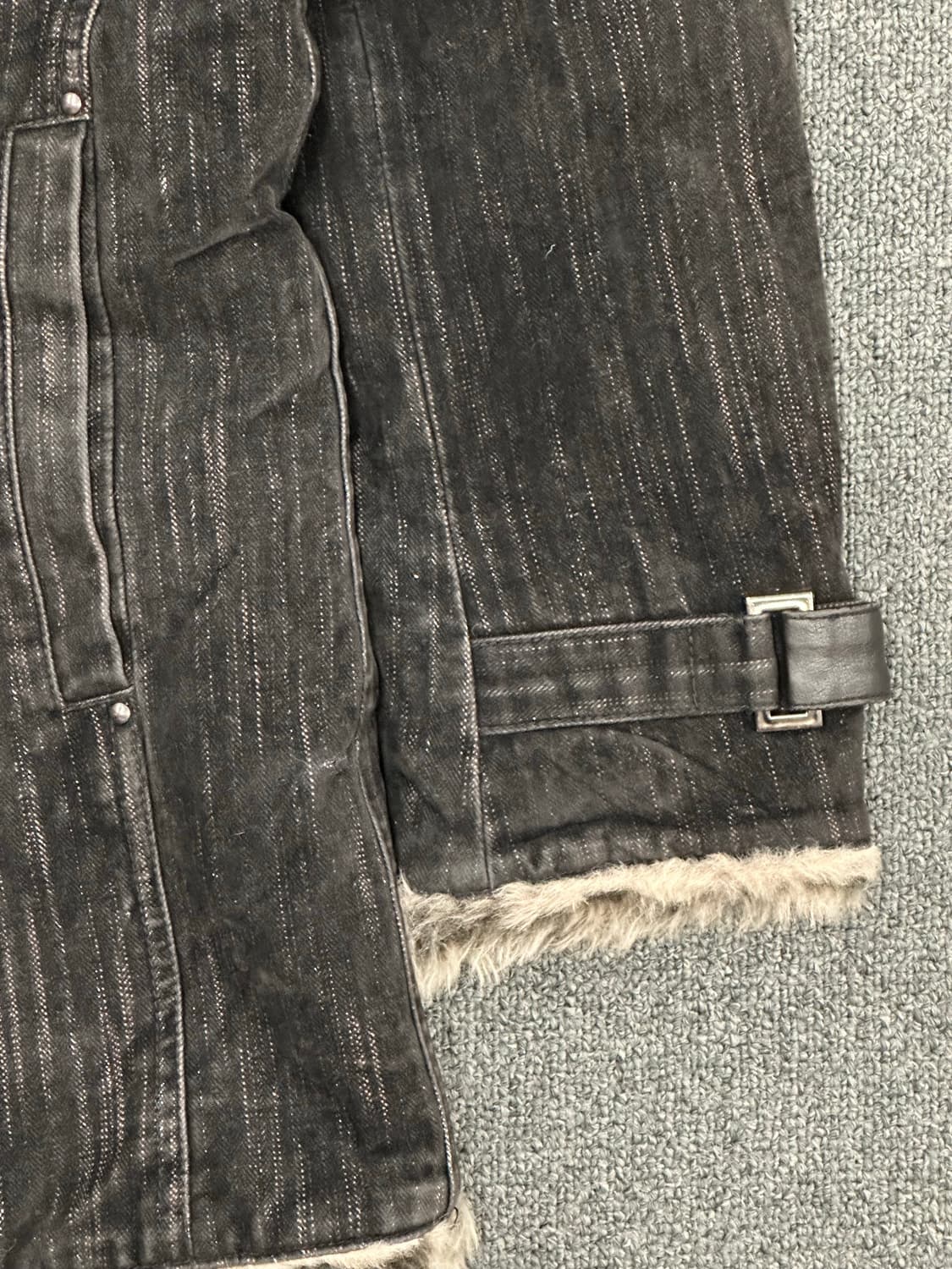 L) Mossimo 빈티지 퍼 데님 무스탕 자켓 상품이미지4