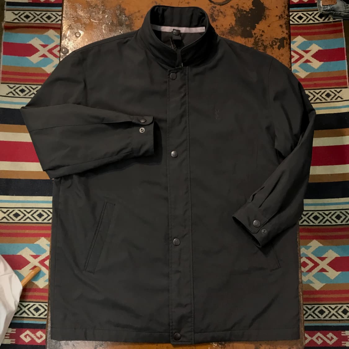 90s 입생로랑 브라운 차콜 집업 블루종 자켓 남성 102 여성 루즈핏 상품이미지1