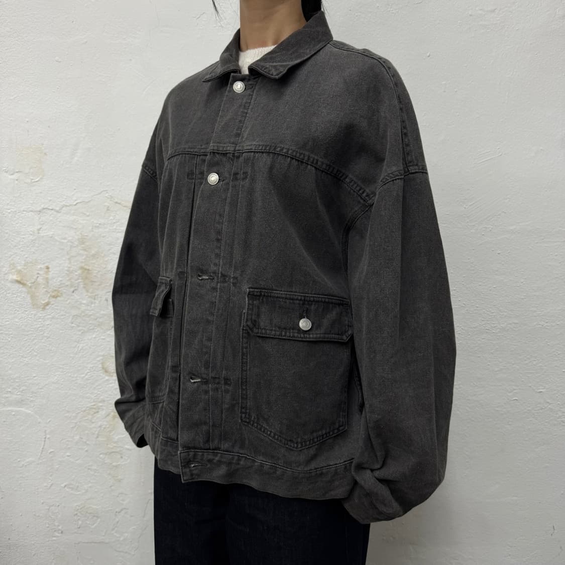 프릭스스토어 차콜컬러 워시드 데님 타입 2 트러커 자켓 상품이미지1
