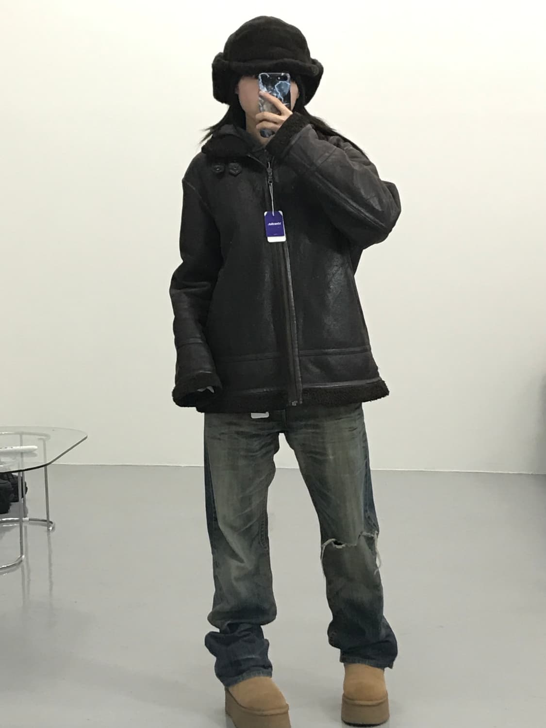 잼보니 브라운 무스탕 상품이미지2