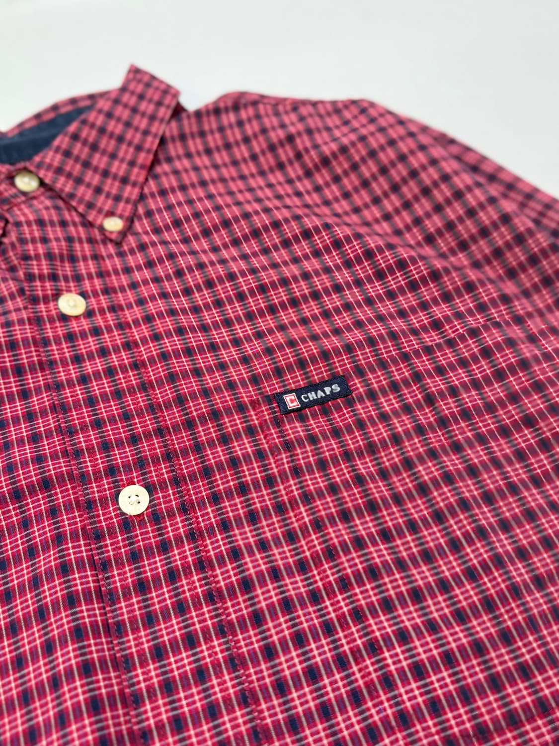 Chaps 챕스 레드컬러 노키타 체크 버튼다운 셔츠 상품이미지3