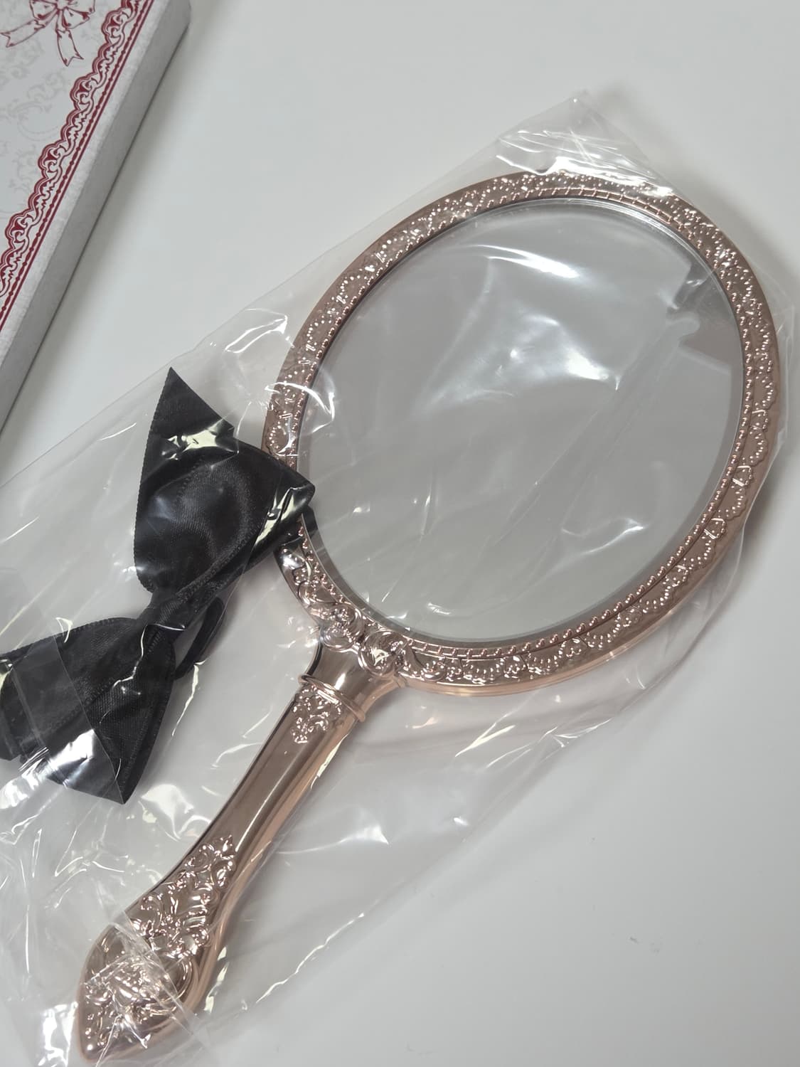 새상품) 플라워노즈 스트로베리 큐피드 거울 손거울 레드블랙 상품이미지3