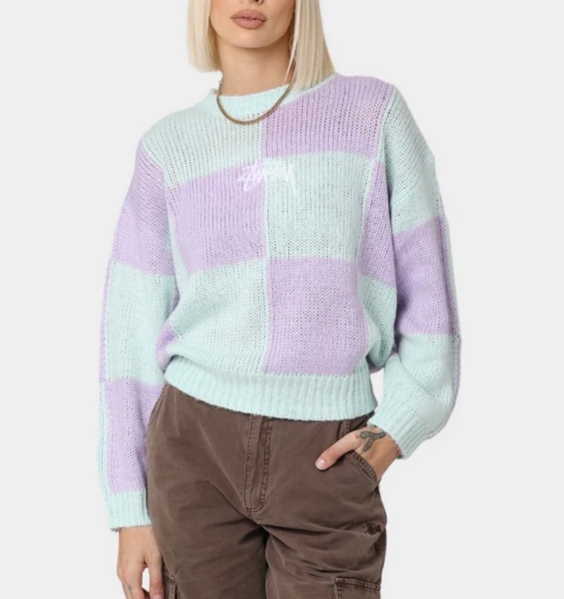 Stussy 스투시 블록 체크 니트 상품이미지3