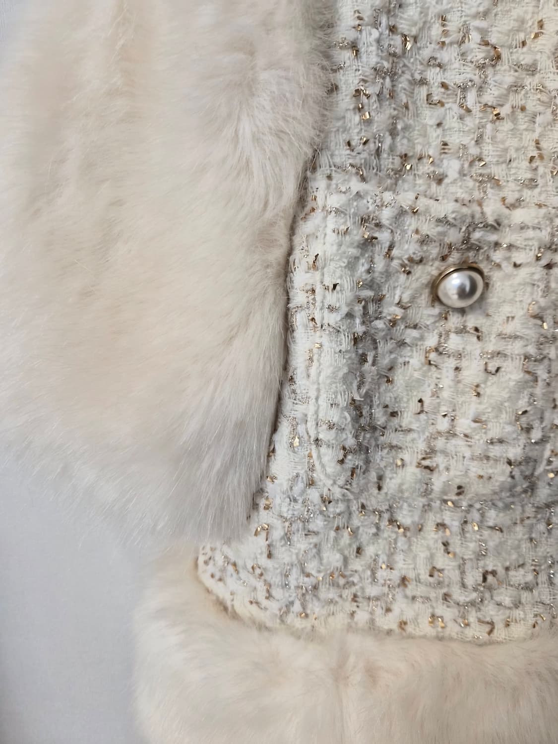 새상품 바이플로우(BY FLOW) 트위드 퍼 자켓 상품이미지5