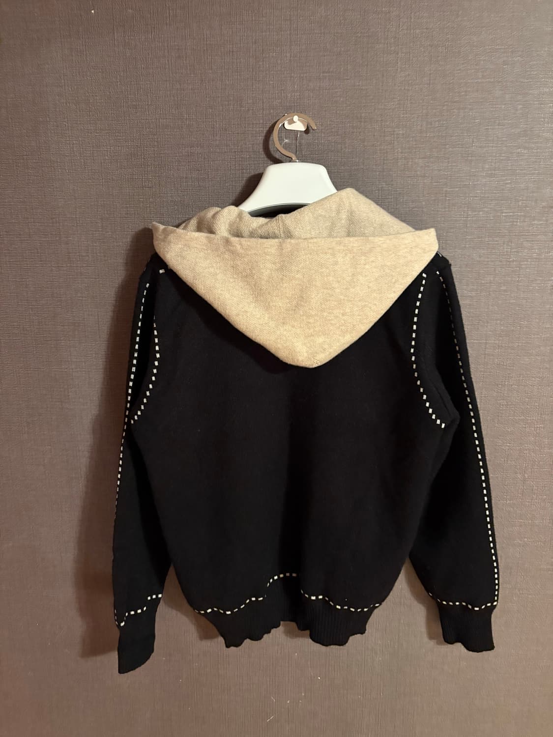 블랙 니트 후드 집업 가디건 Japan 상품이미지3