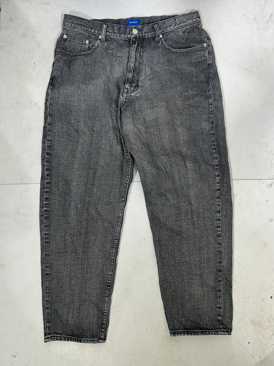 빔즈 흑청 와이드 조거 데님 팬츠 청바지 L 상품이미지4